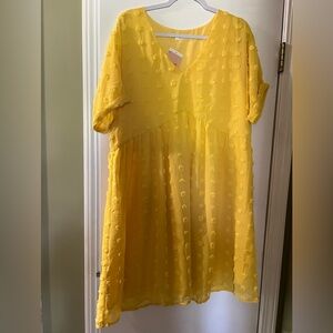 Cute sunny yellow babydoll style dress